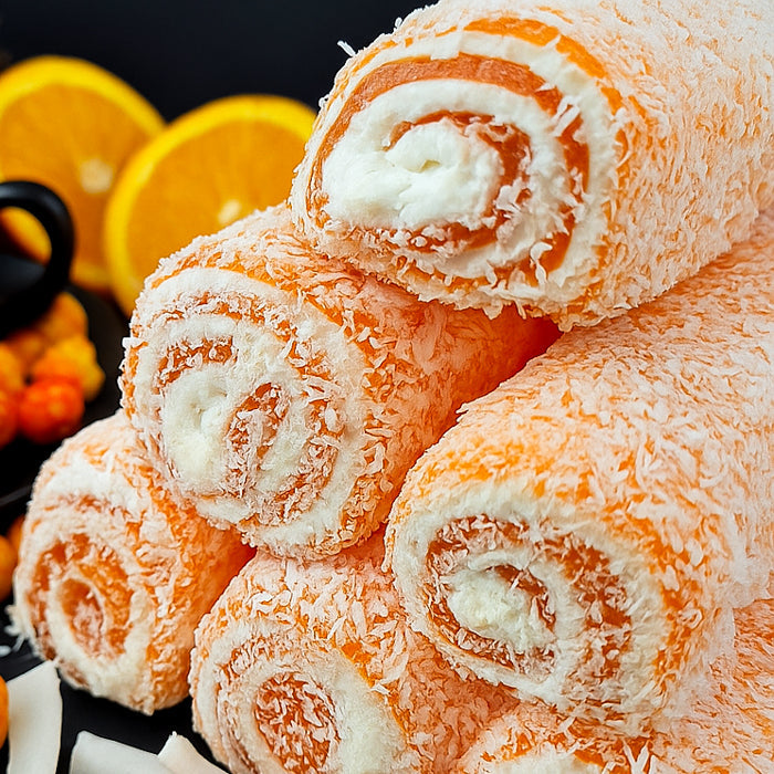 Apelsīnu lukums ar vaniļas pastilu un kokosa skaidiņām