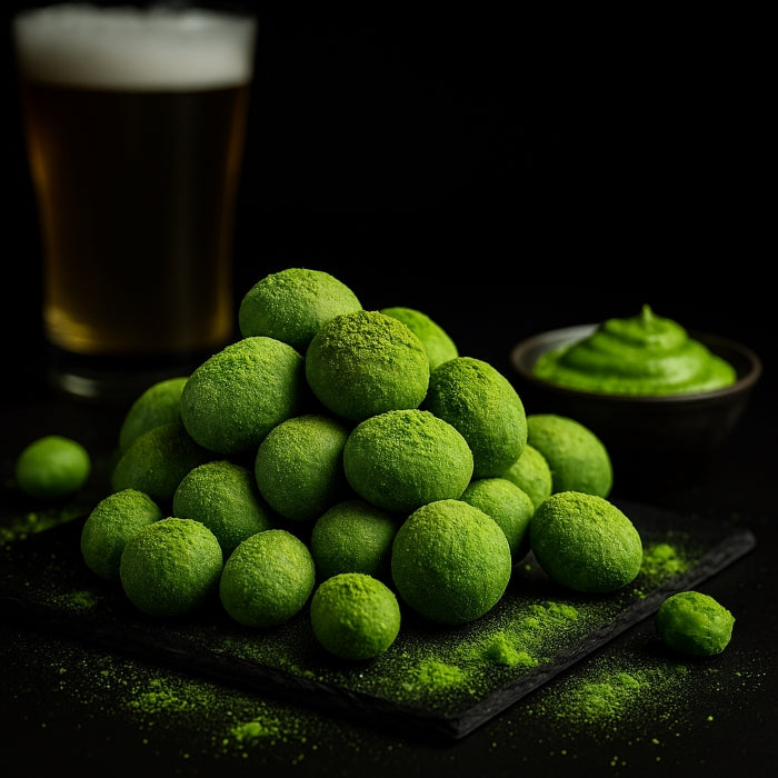 Kraukšķīgie zemesrieksti vasabi apvalkā