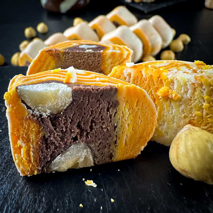 Samarkandas halvas rullīši ar karameļu garšu un lazdu riekstiem